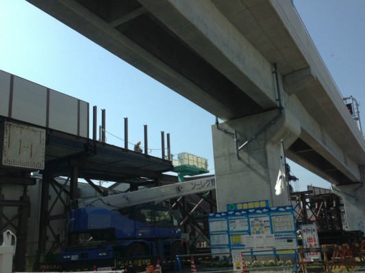 【遠鉄】助信駅~上島駅間の高架化後、有玉南中田島線が工事中【赤電】